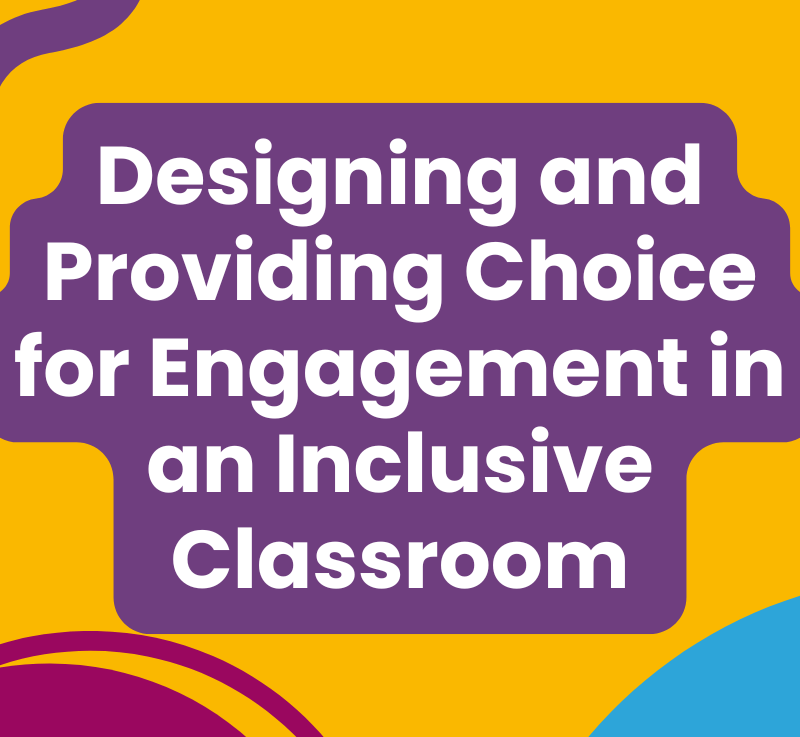 Designing and Providing Choice for Engagement in an Inclusive&nbsp;Classroom